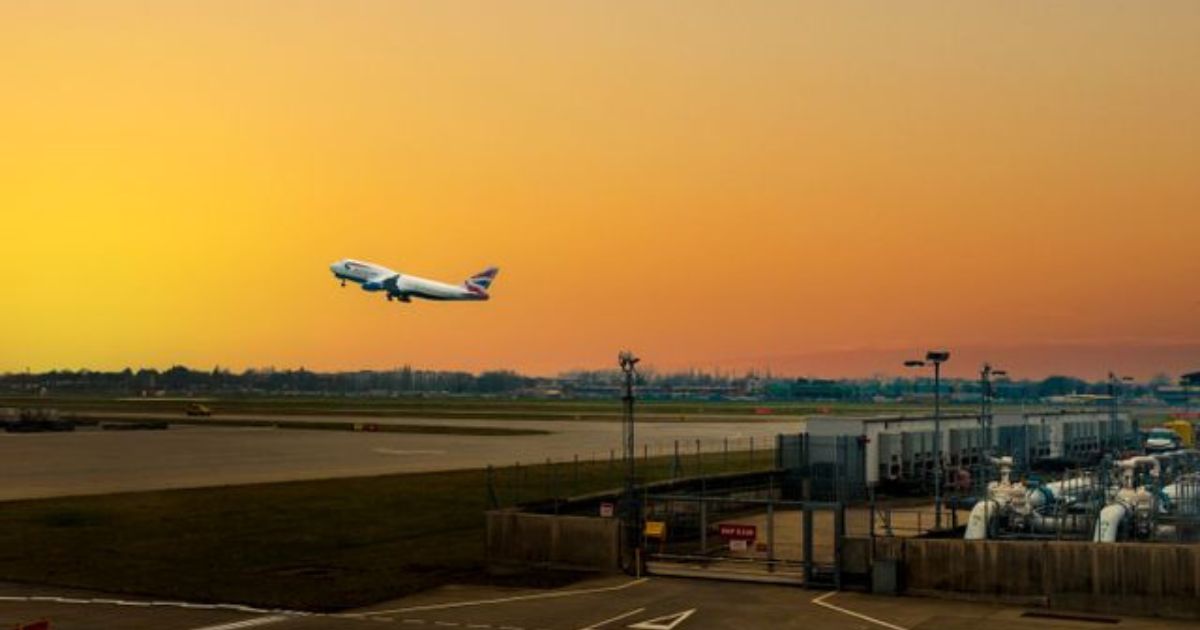 British Airways plane taking off at runway near Heathrow airport lost property services