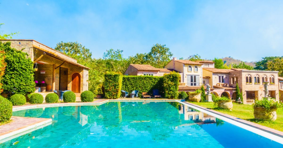 Modern house featuring swimming pool homes for sale