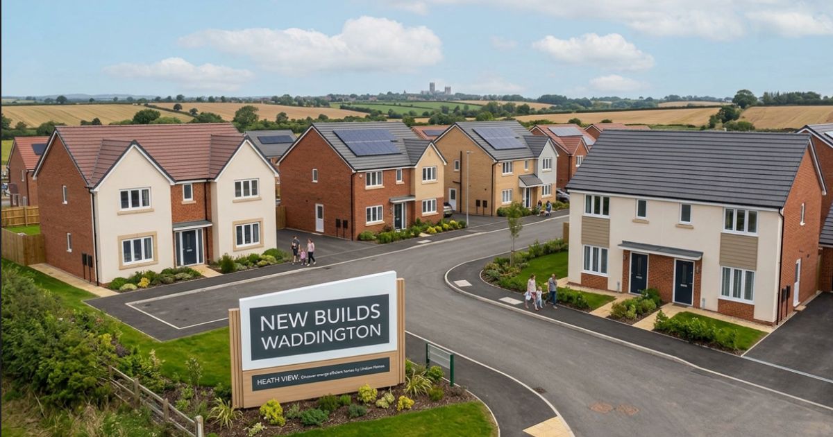 New builds Waddington homes in a modern residential development with landscaped streets and countryside views.