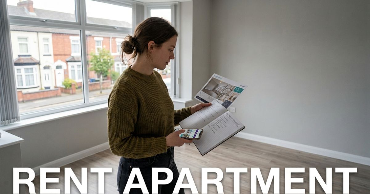 Woman viewing a property while planning to Rent Apartment