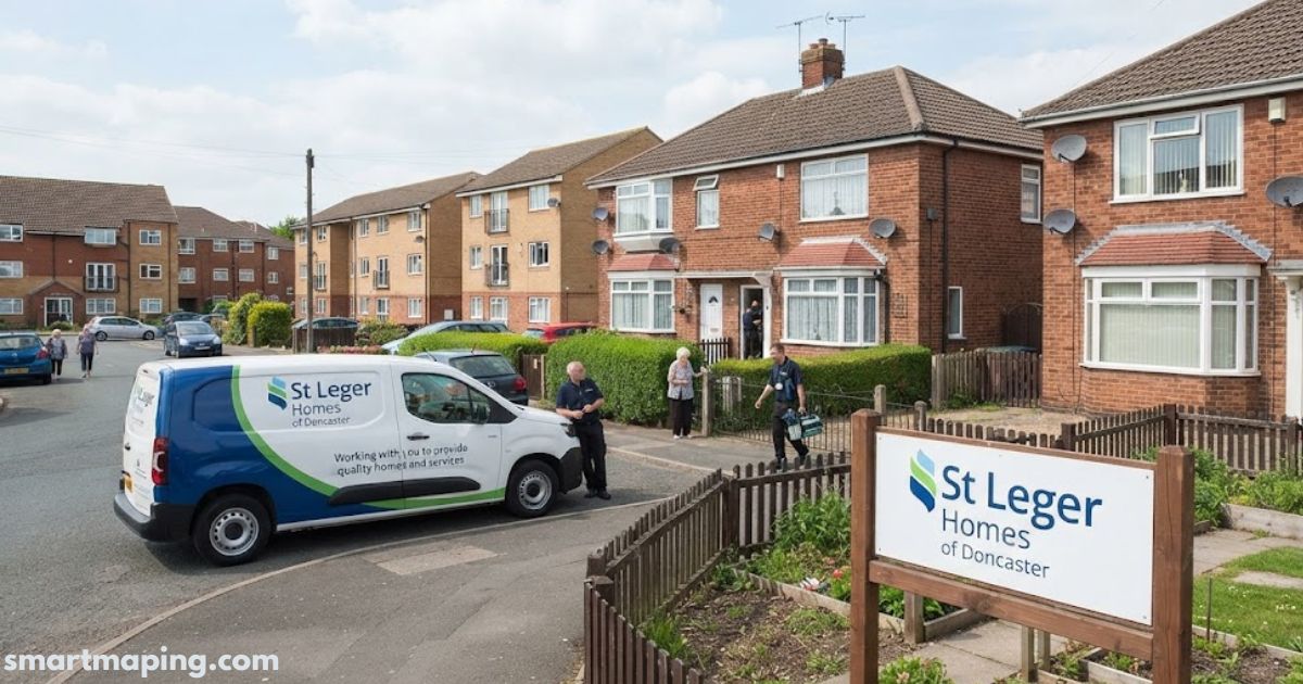 St Leger Homes housing estate with residential properties and support workers